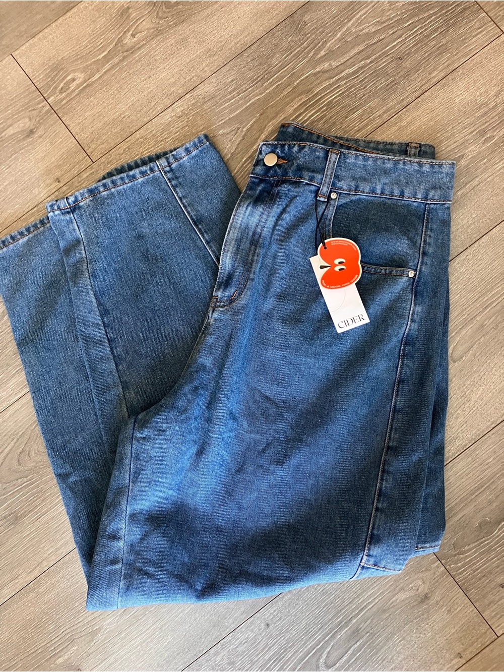 Cider 0XL Barrel Jeans NWT Wide Leg Trouser Style Denim Faux Back Pockets